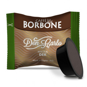 Decaffeinato Borbone Caffè miscela VERDE Don Carlo 50 Capsule compatibili Lavazza A Modo Mio.